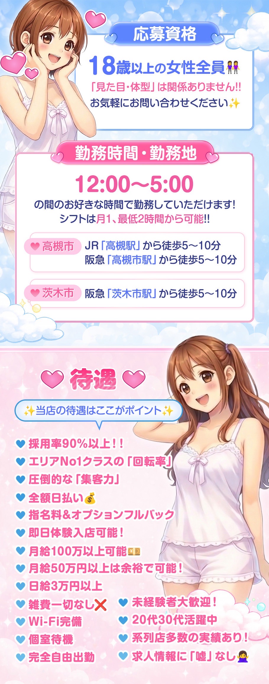 高槻・茨木【最安値！】メンズエステ「恋するエステ」高収入女性求人バナー